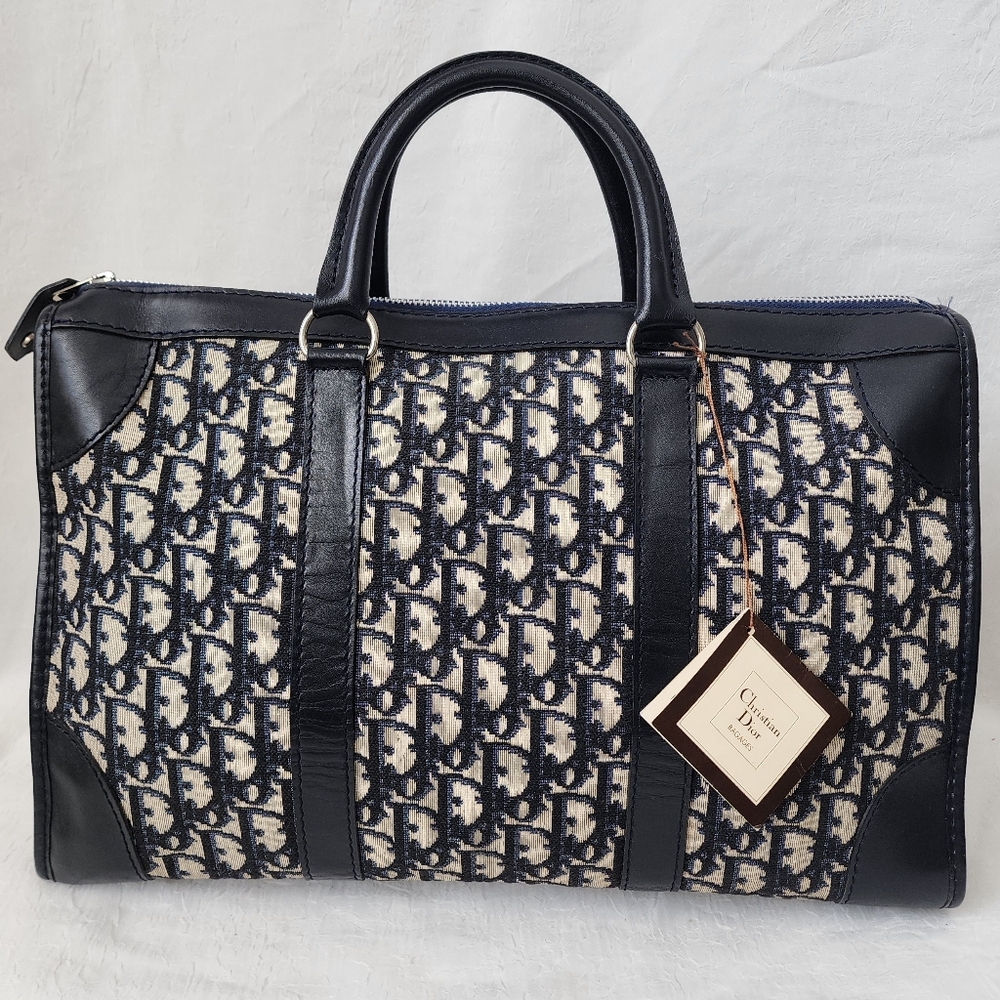 Auth Dior Trotter Montiagne Navy Boston Bag And Wallet Bundle - Picture 2 of 9